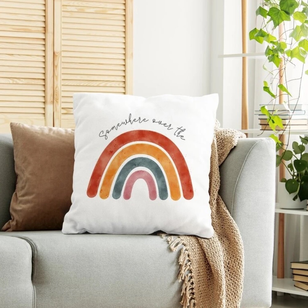 Boho Rainbow Graphic Pillow Zipper Covers - Picture 3 of 5